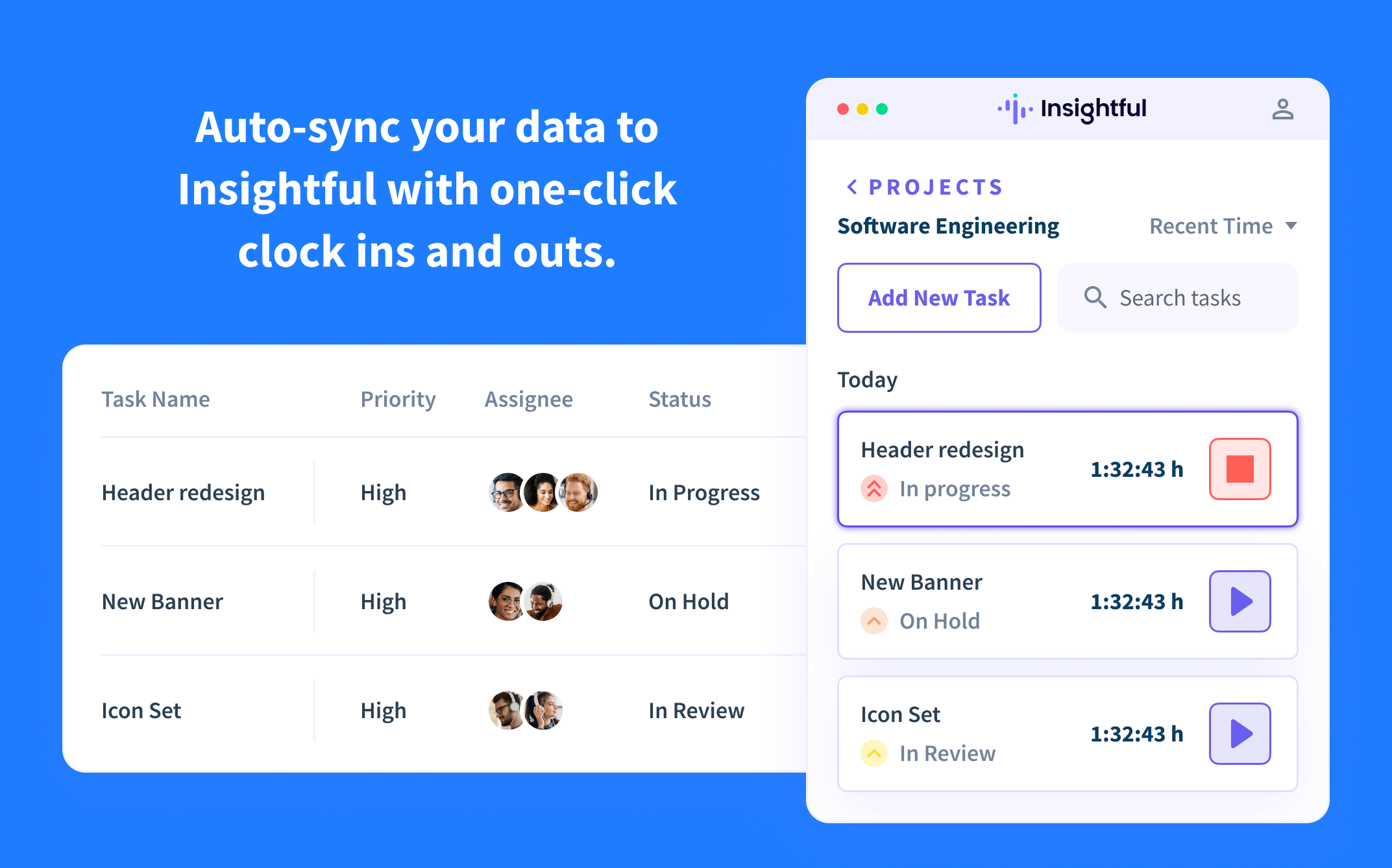 track the time spent on Jira tasks with the Insightful Timer