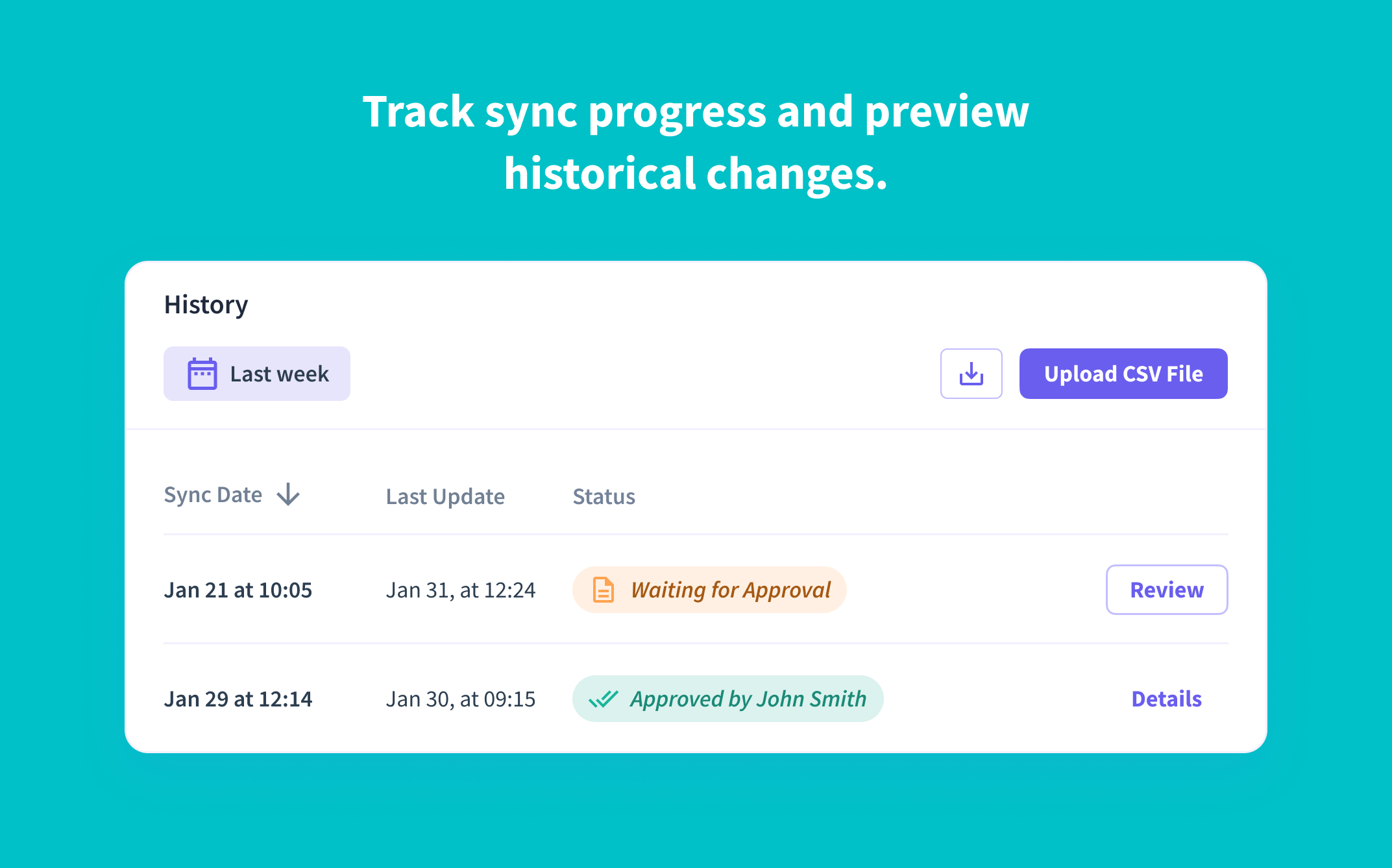 preview CSV import synchronization in Insightful.