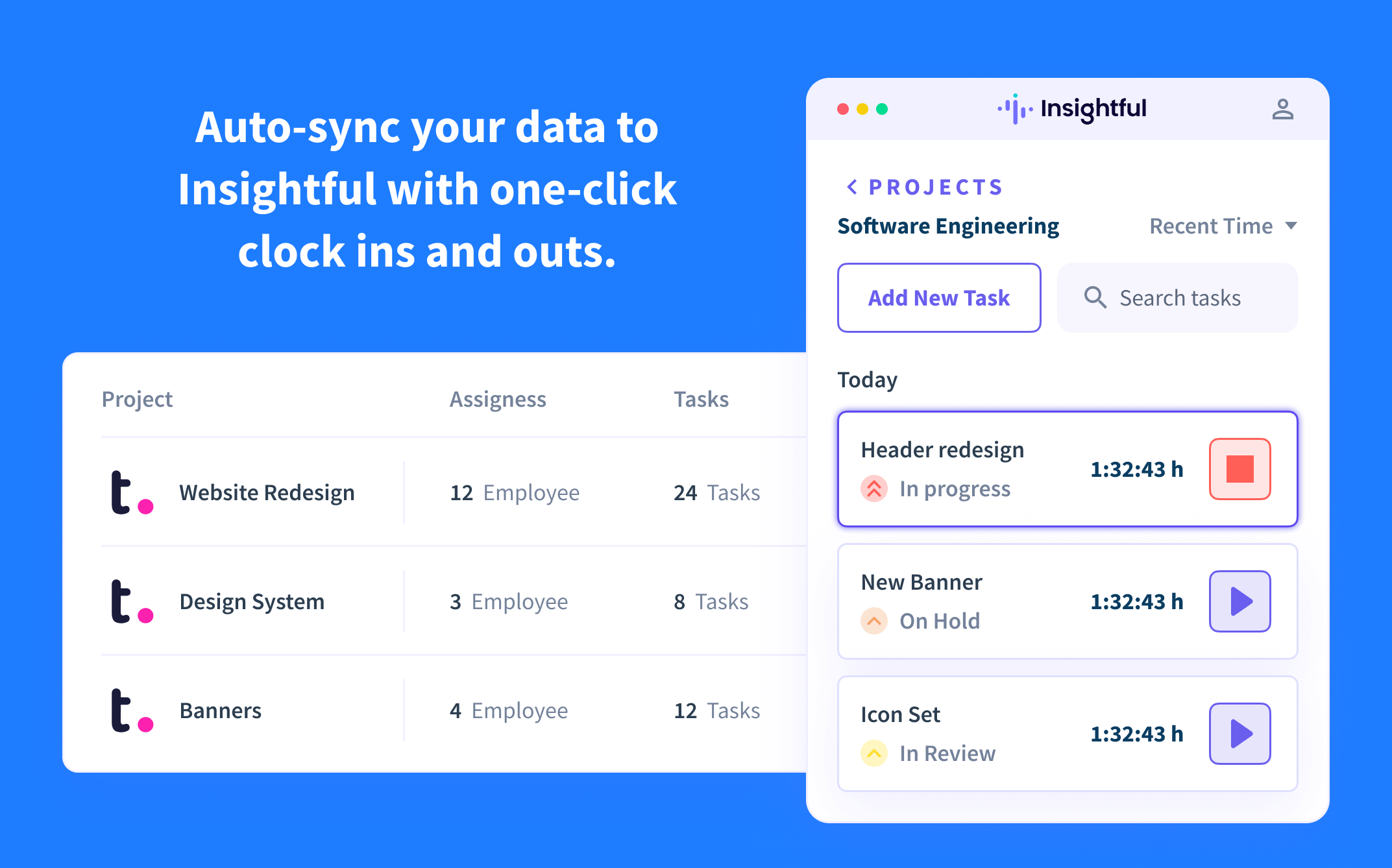 track the time spent on Teamwork tasks with the Insightful Timer