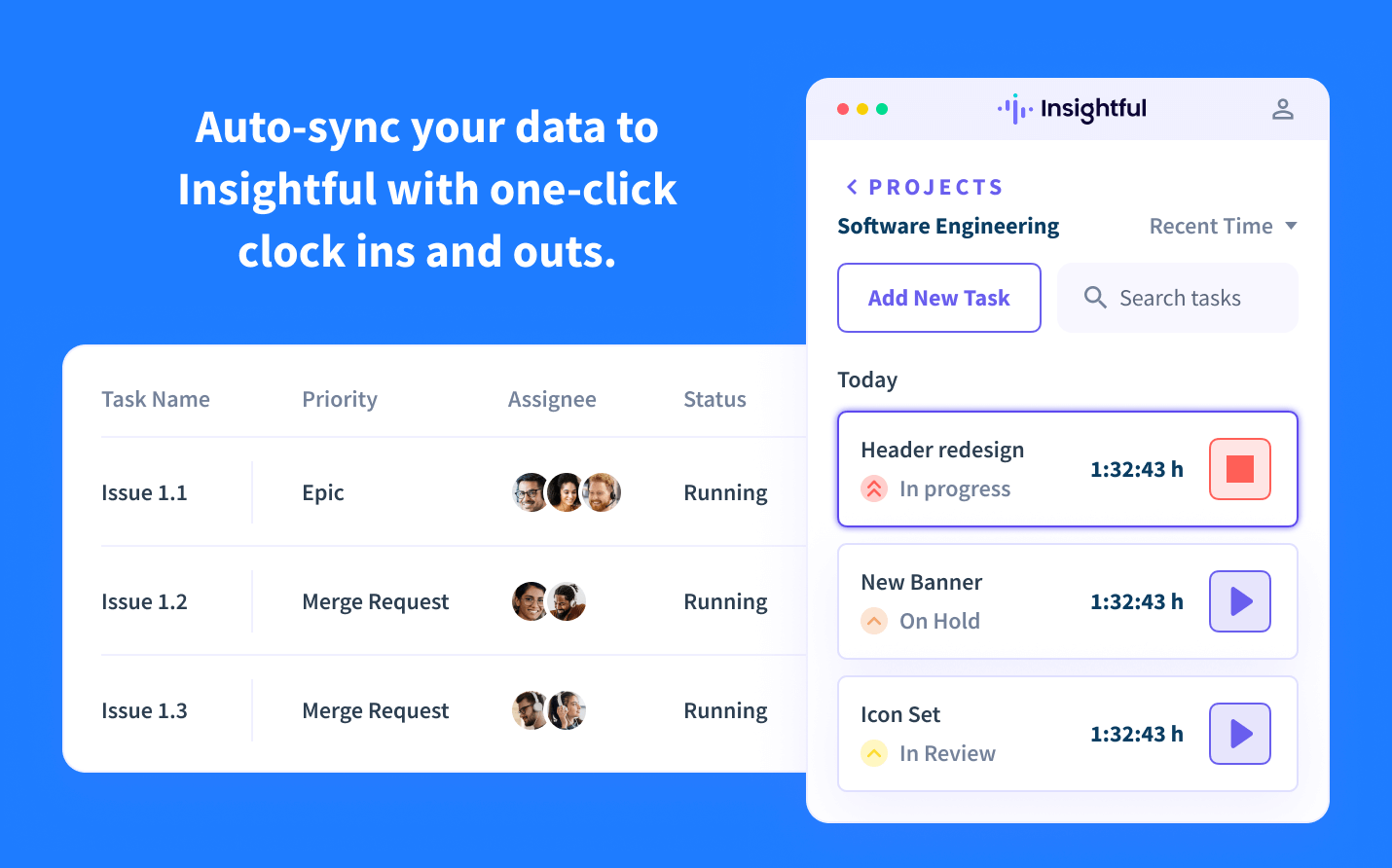 track the time spent on GitLab boards and cards with the Insightful Timer