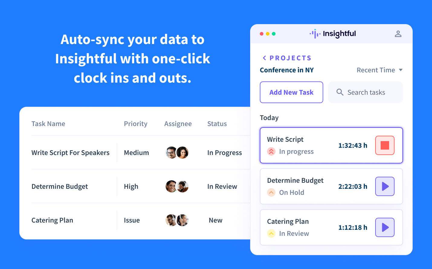 Track the time spent on Wrike boards and cards with the Insightful Timer