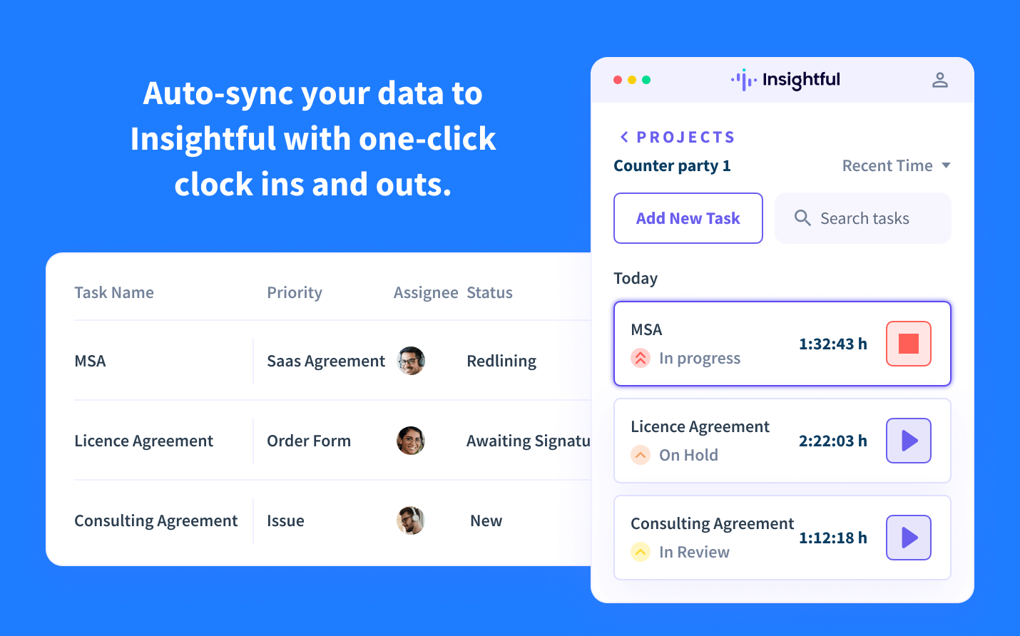 Track the time spent on SpotDraft boards and cards with the Insightful Timer